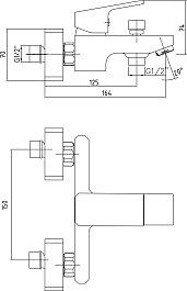 E.C.A. Смеситель для ванны Tiera 104802469 белый/хром – фотография-2